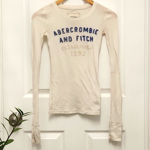 Abercrombie & Fitch top size xs white long sleeve - Picture 1 of 5